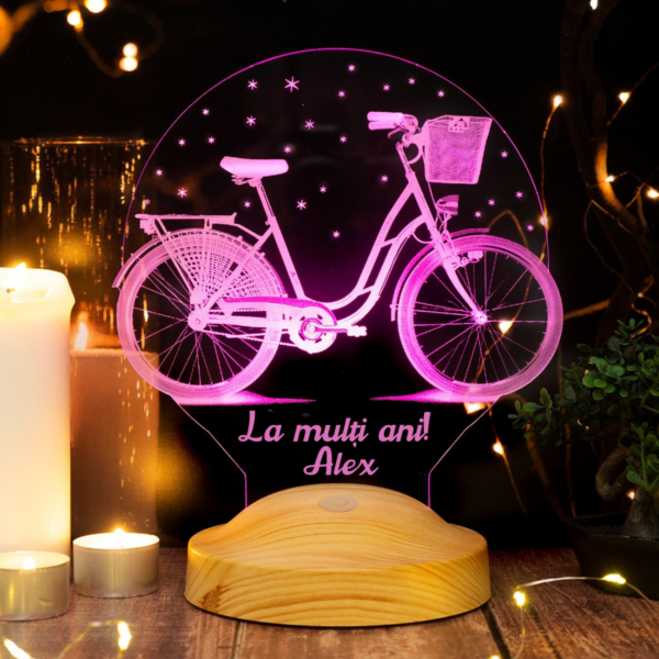 Cadou Personalizat Lampă 3D în formă de Bicicletă pe drumuri pentru Iluminarea Camera Copii
