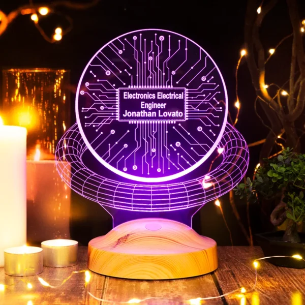 Cadou Personalizat Lampă 3D pentru Ingineri Electric pentru Iluminarea Camera