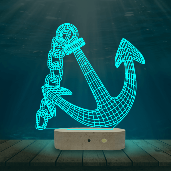 Lampă Personalizată 3D în formă de Ancora de Mare