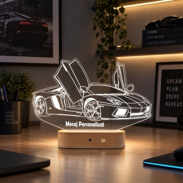 Lampă Personalizată 3D în formă de Mașină de Sport Lamborghini Ferrari