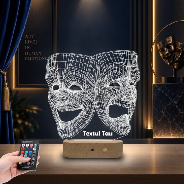 Lampă Personalizată 3D în formă de 2 Fete Dramatice pentru Iubitorii de Teatru