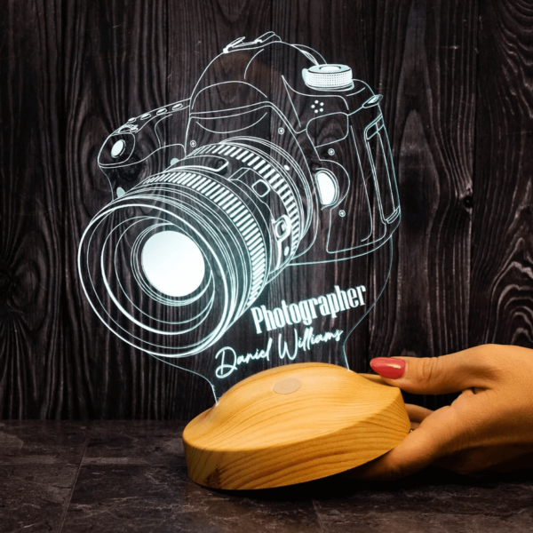 Cadou Personalizat Lampă 3D în formă de Camera Fotografica pentru Fotografi pentru Iluminarea Camera V2