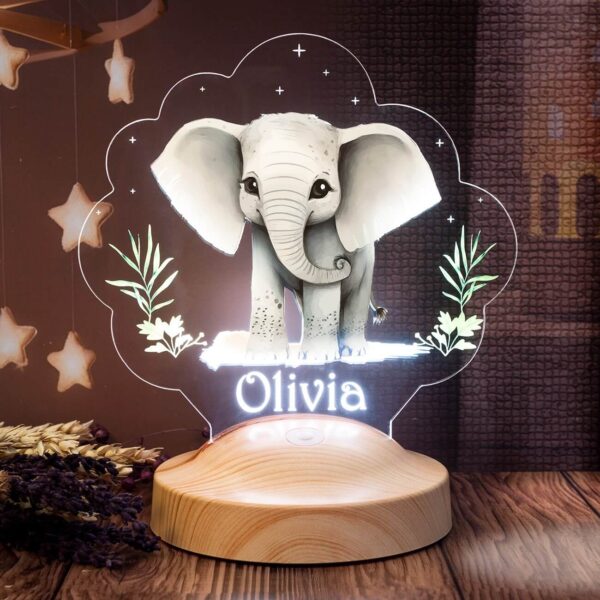 Cadou Personalizat Lampă 3D în formă de Elefant Drăguț Cartoonic pentru Iluminarea Cameră Copii