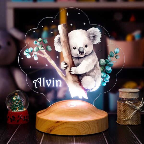 Cadou Personalizat Lampă 3D în formă de Koala Drăguț Cartoonic pentru Iluminarea Cameră Copii V2