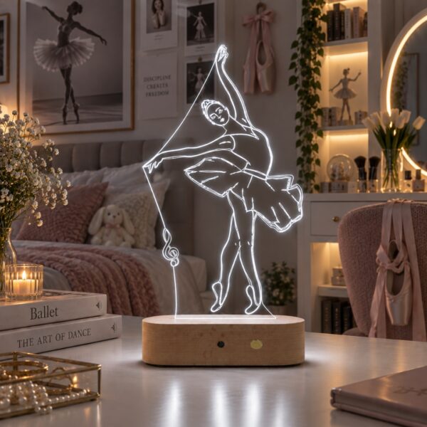 Lampă Personalizată 3D în formă de Balerină Dansatoare