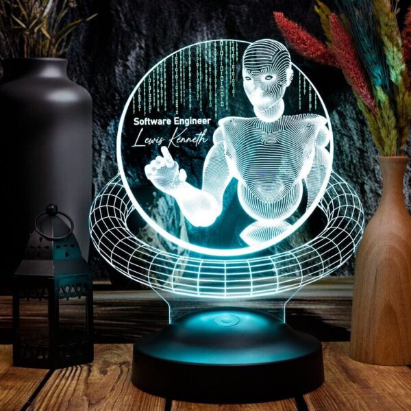 Cadou Personalizat Lampă 3D pentru Ingineri Software și Programatori pentru Iluminarea Cameră