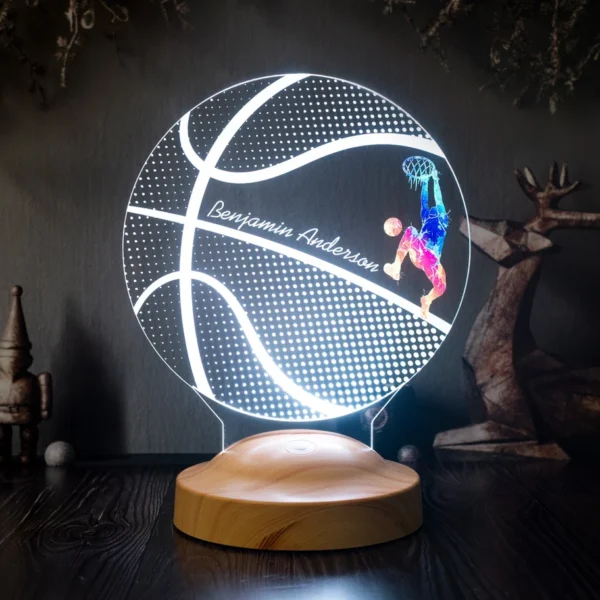Cadou Personalizat Lampă 3D în formă de Mingea de Basket Galaxy pentru Jucătorii Profesioniști