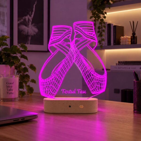 Lampă Personalizată 3D în formă de Pantofi de Balet pentru Balerine