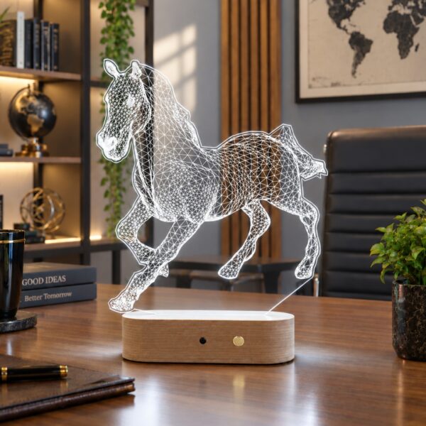 Lampă Personalizată 3D în formă de Cal pentru Iubitorii de Animale