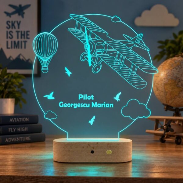 Lampă Personalizată 3D în formă de Avion de Zbor de mici dimensiuni