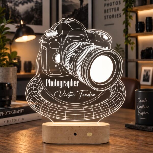 Lampă Personalizată 3D în formă de Camera de Fotografiat pentru Fotografi profesioniști