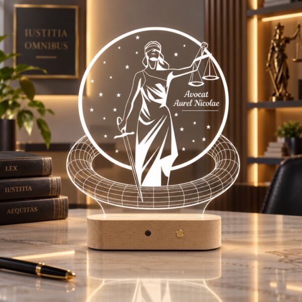 Lampă Personalizată 3D pentru Avocați, Judecători și Procurori și Pasionații de Justiție