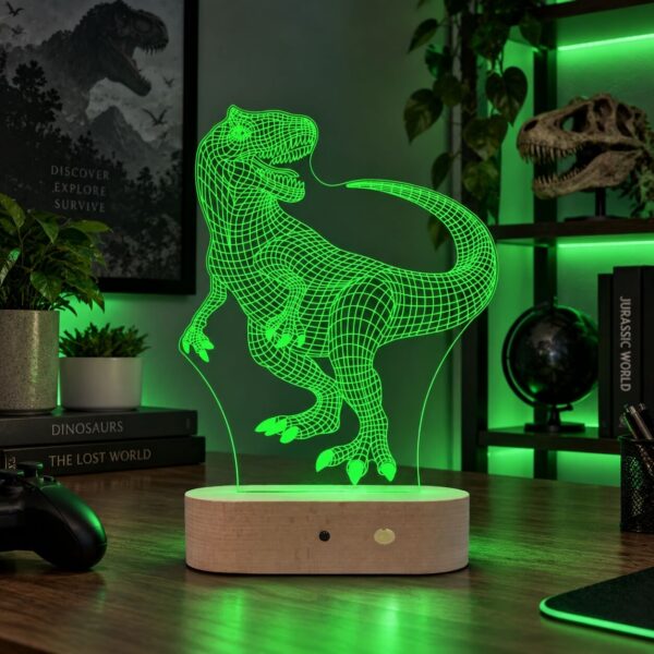 Lampă Personalizată 3D în formă de Dinozaur T-REX pentru Copii