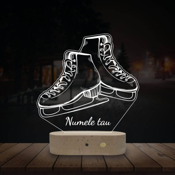 Lampă Personalizată 3D în formă de Patine pentru Patinaj pe Gheață