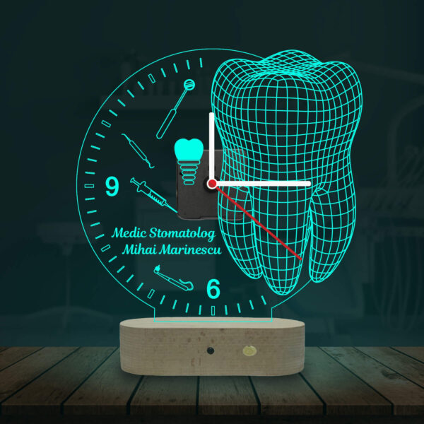 Ceas Personalizat 3D în formă de Dinte pentru Medici Stomalogi