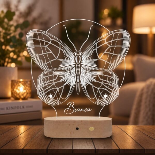 Lampă Personalizată 3D în formă de Fluture pentru Iluminarea Camera Copii