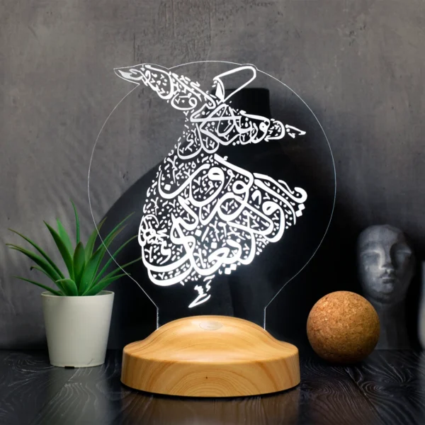 Cadou Personalizat Lampă 3D în formă de Mevlana pentru Iluminare Camera