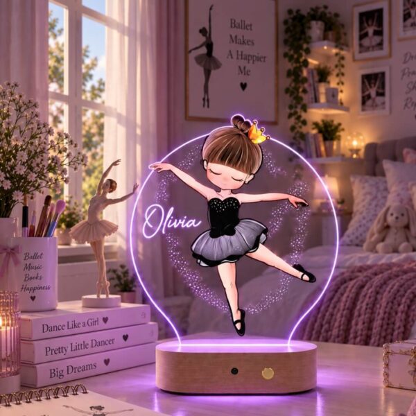 Lampă Personalizată 3D în formă de Balerină Color care dansează pentru Iluminarea Camera Copii