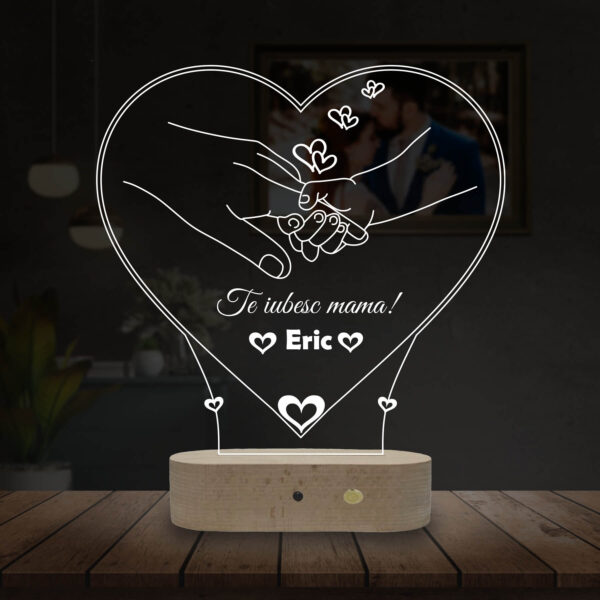 Lampă 3D Personalizată pentru Mame de ziua Femeii și a Mamei cu Nume și Mesaj personalizat