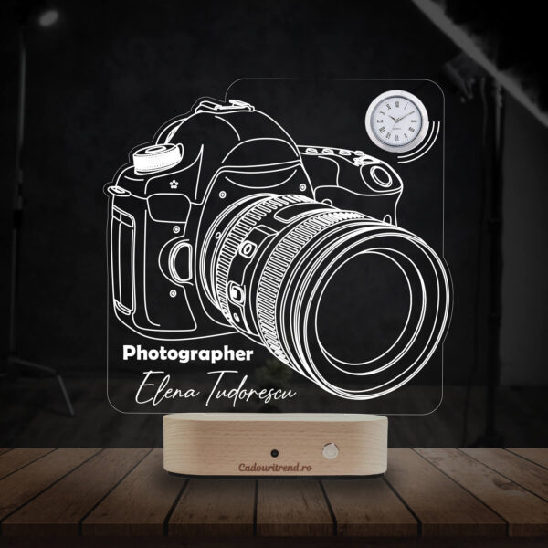 Ceas Personalizat 3D Personalizată în formă de Camera de Fotografiat pentru Fotografi profesioniști