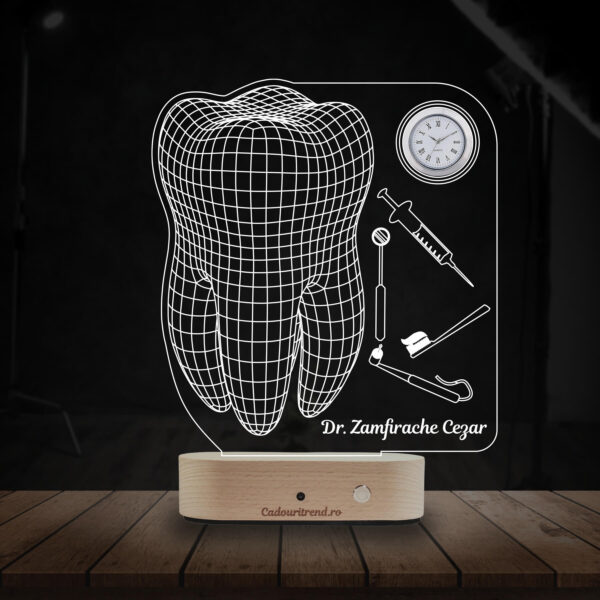 Ceas Personalizat 3D Personalizată în formă de Dinte pentru Dentiști V1