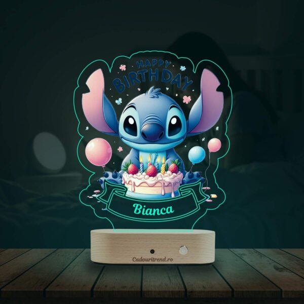 Lampă Personalizată 3D în formă de Koala Albastru care urează La mulți ani pentru Iluminarea Camera Copii