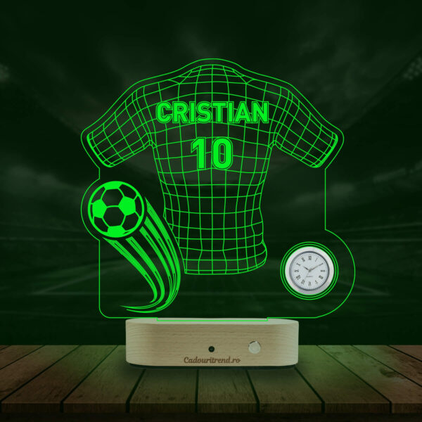 Ceas Personalizat 3D Personalizată în formă de Minge și Uniformă cu Număr și Nume Personalizat