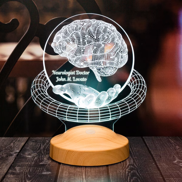 Cadou Personalizat Lampă 3D în formă de Creier pentru Neurologi și Doctori