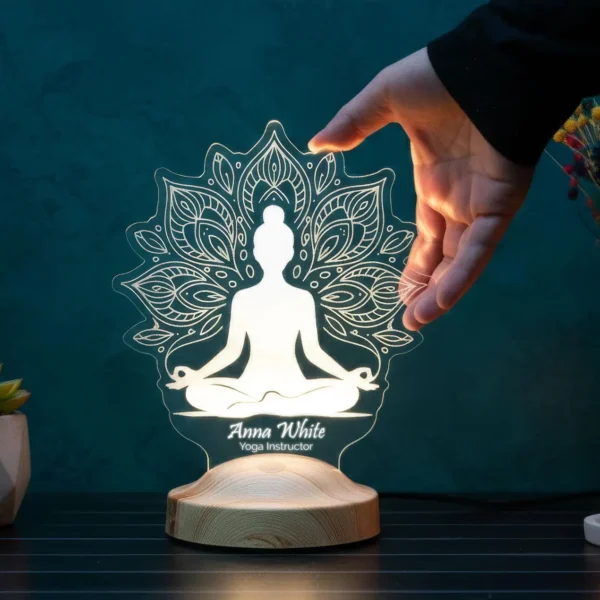 Cadou Personalizat Lampă 3D cu Pasionați de Yoga și de Relaxare Sufletească