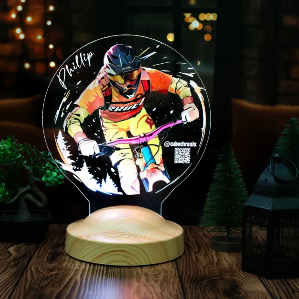 Cadou Personalizat Lampă 3D pentru Cicliști și Pasionați de Mountain Bike