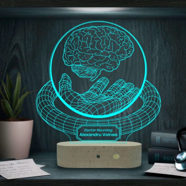 Lampă 3D personalizată pentru Medici Neurologi și Profesioniști din Domeniul Medical