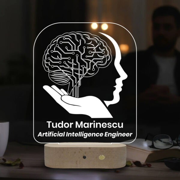 Lampă 3D Personalizată în formă de Circuit Creier pentru Ingineri de Inteligență Artificială