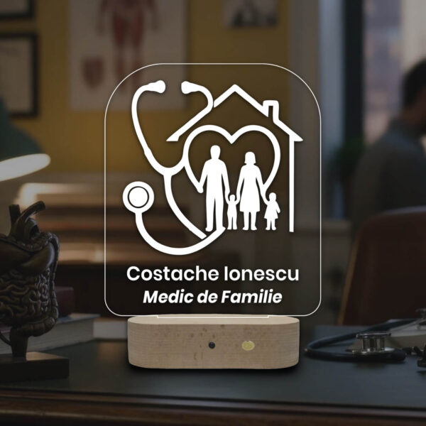 Lampă 3D Personalizată pentru Medici de Familie și Doctori de Familie