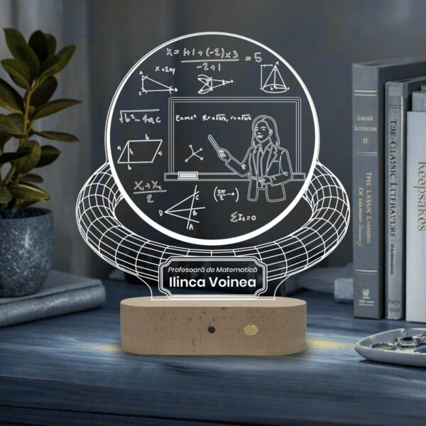 Lampă 3D Personalizată în formă de Tablă plină de Formule pentru Profesori de Matematică
