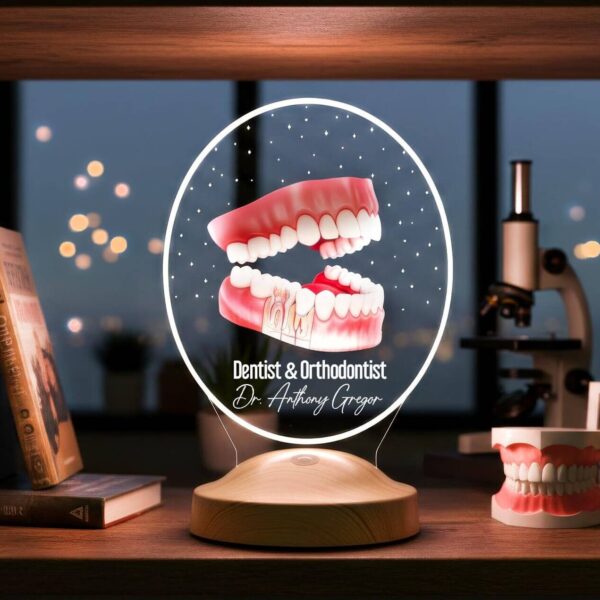 Cadou Personalizat Lampă 3D pentru Medici Stomatologi și Dentiști Color