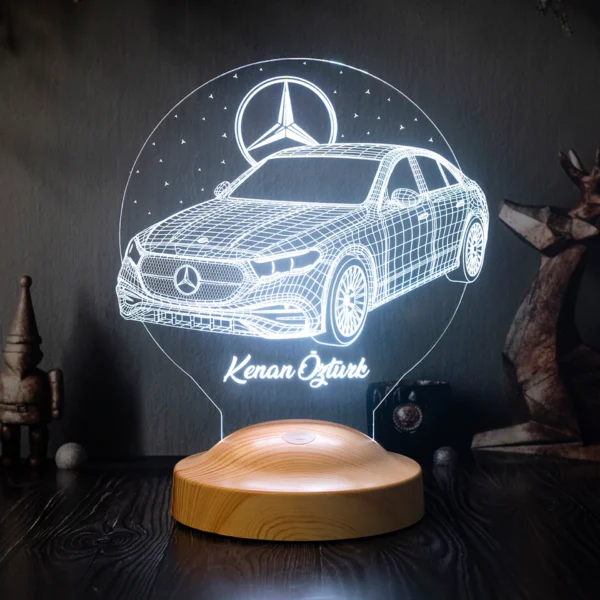 Cadou Personalizat Lampă 3D cu Mașină Mercedes Benz cu Nume Personalizat