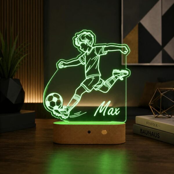 Lampă 3D Personalizată în formă de Viitor Fotbalist Copil