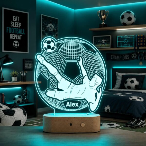 Lampă 3D Personalizată în formă de Fotbalist cu Picior Ridicat