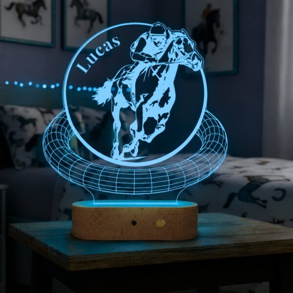 Lampă 3D Personalizată în formă Cal de Curse