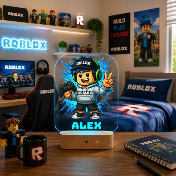 Lampă 3D Personalizată în formă de Caracter cu skin Roblox