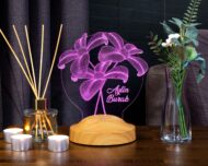Lampă 3D personalizată buchet de Crini – vedere de ansamblu