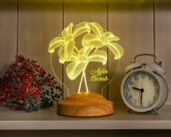 Lampă 3D personalizată buchet de Crini – lumină caldă