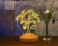 Lampă 3D personalizată buchet de Crini – decor în cameră